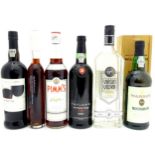 Port / Spirits : Six assorted bottles of port / spirits to include Warre's Branco Nobility Dry Port,