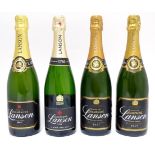 Champagne : Four 750ml bottles of Lanson Black Label champagne (4) Please Note - we do not make