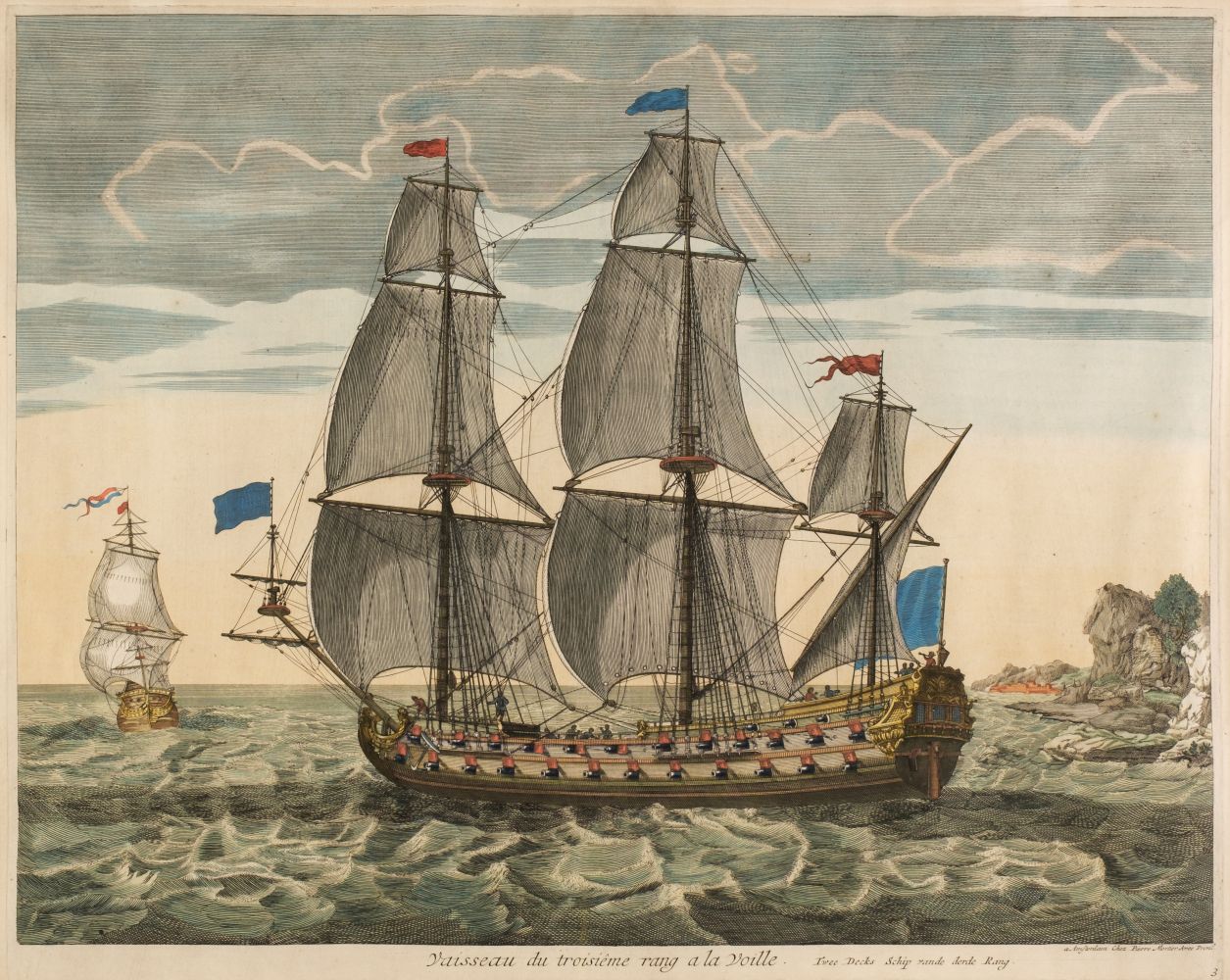 Van Vianen (Jan). Two large marine engravings, Pierre Mortier, Amsterdam, circa 1695