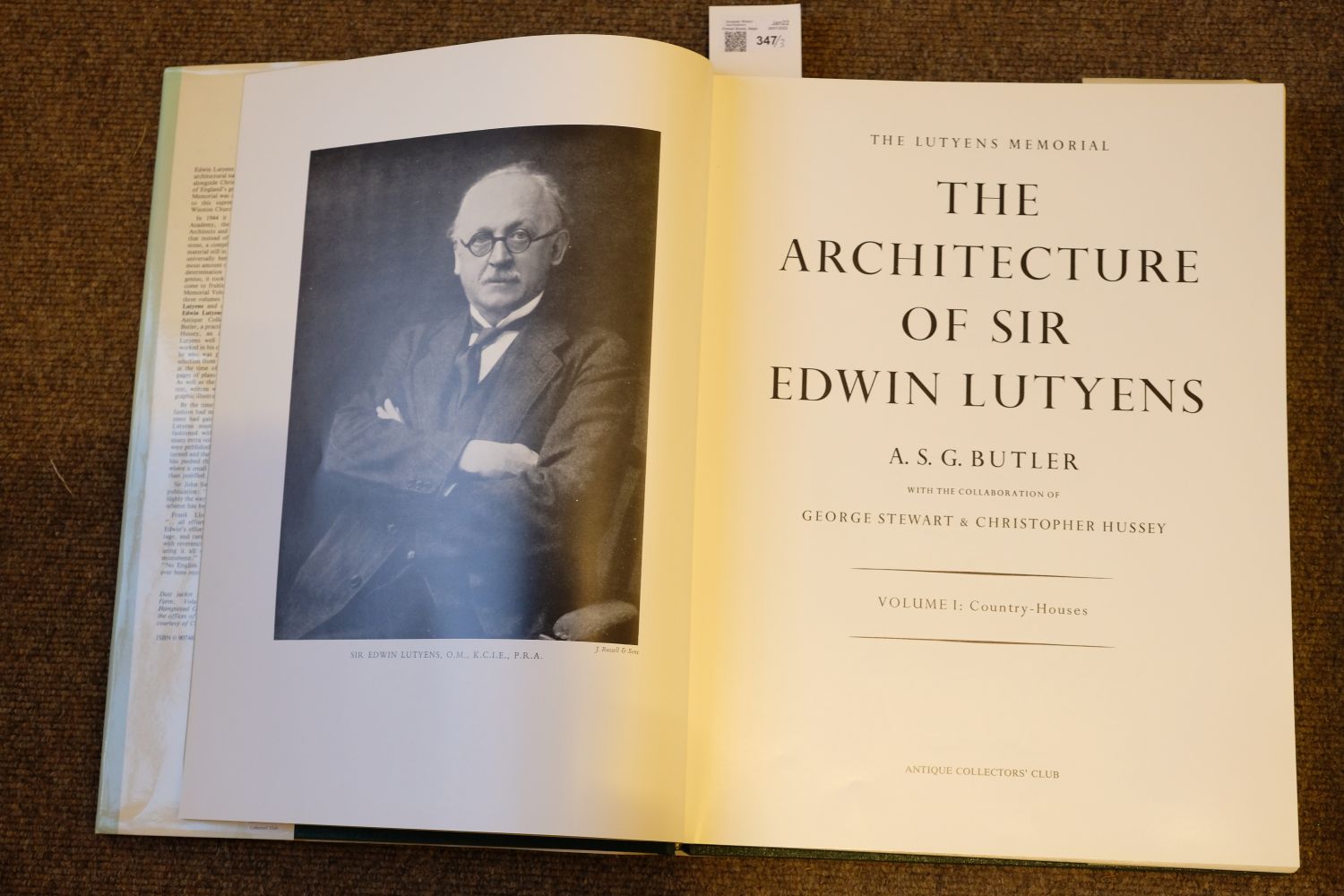 Butler (A.S.G.). Lutyens Memorial, The Architecture of Sir Edwin Lutyens, vols. 1-3, 1984 - Image 5 of 8