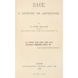 Haggard (H. Rider). She, 1st edition, 1st issue, London: Longmans, Green & Co, 1887