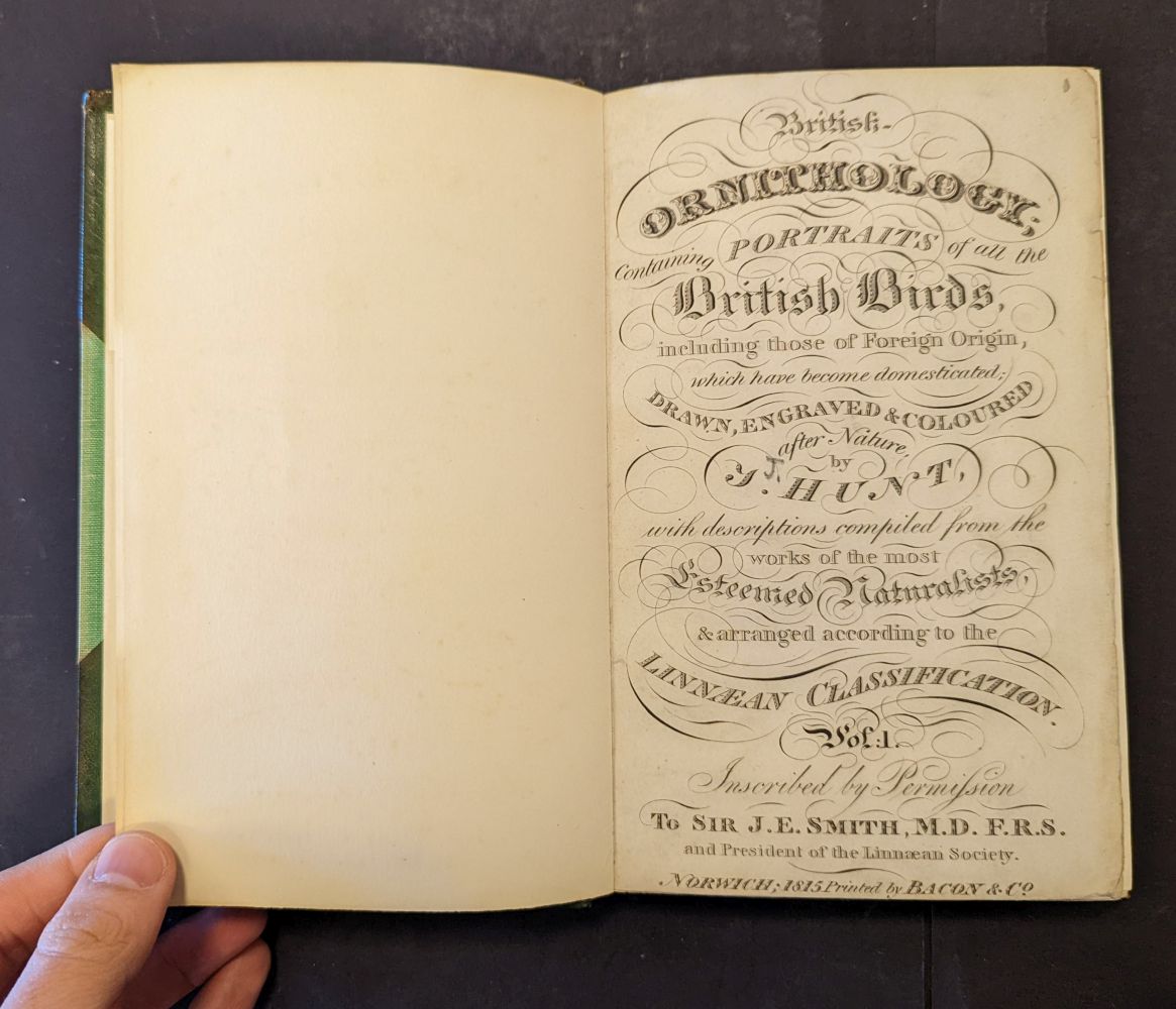 Hunt (John). British Ornithology, 3 volumes in 2, Norwich: Bacon & Co, 1815 - Image 5 of 11
