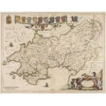 Wales. Blaeu (Johannes), 3 engraved county maps of Wales, Amsterdam, circa 1650