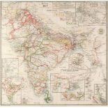 * India. Trott (J. H. publisher), Map of the Railway Systems in India, Burmah and Ceylon, 1911