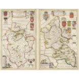 * Buckinghamshire & Bedfordshire. Blaeu (Johannes), Two maps on one sheet, circa 1645