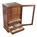 * Lepidoptera. A mid 20th century specimen cabinet with butterfles and moths