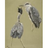 * Talbot Kelly (Richard Barrett, 1896-1971). Studies of a Grey Heron, watercolour and gouache