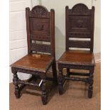 * Library Chairs. A pair of Victorian oak library chairs