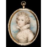 * Plimer (Andrew, 1763-1837, attributed to). Portrait miniature of a young lady