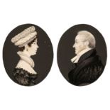 * Gillespie (J.H., attributed). Portrait miniatures of a lady and gentleman, circa 1820