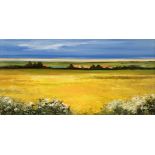 AR * Carnt (Shirley, 1927-). Buttercups and Dandelions at Burnham Overy Staithe, Norfolk, oil
