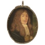 * English School. Portrait miniature of a gentleman, circa 1660