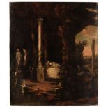 * Griffier (Jan, active 1738-1773, attributed). Capriccio landscape with statuary, oil on canvas