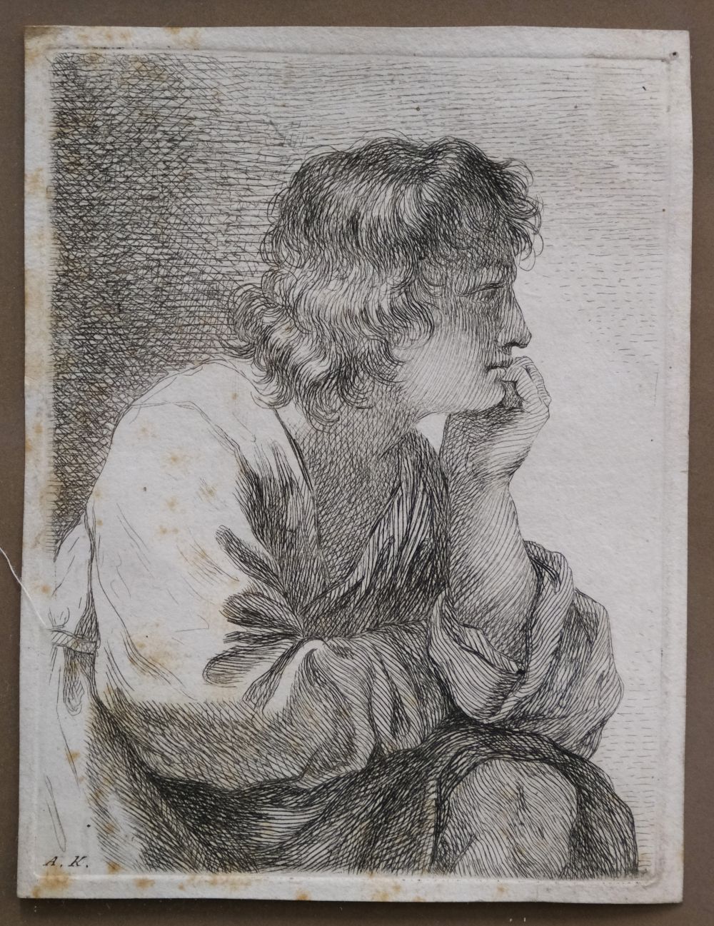 * Kauffman, Angelika (1741-1807). A Young Man Musing, etching, 1762 - Image 5 of 7