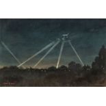* Tomkin (William Stephen, 1861-1940). Searchlights during a Zeppelin raid over London, 1915