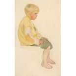 * Hale (Kathleen, 1898-2000). Portrait of a seated and sad ragged little boy, 1920, & another