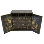* Chinoiserie Cabinet. An early 19th-century Chinoiserie lacquered cabinet