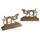 * Fire Dogs. A pair of Victorian brass fire dogs