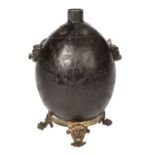 * Coconut Powder Flask. A fine coconut powder flask carved by J Stevinson, 45th Foot 1823