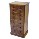 * Heal & Son. A Victorian mahogany seven drawer chest by Heal & Son London