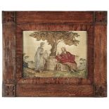 * Embroidered picture. Christ and the Samaritan Woman at the Well, English, early 19th century
