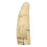 * Sailor Art. An early 19th century scrimshaw whale's tooth