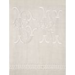 * Bed Linen. A monogrammed French linen sheet, early 20th century,