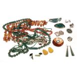 * Mixed Jewellery. A collection of Mexican and middle eastern silver jewellery and other items