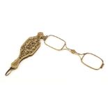 * Lorgnette. A pair of French yellow metal lorgnette circa 1900