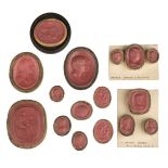 * Grand Tour. A collection of red plaster cameos of classical and neo-classical circa 1820-1840