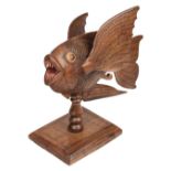* Pitcairn Island. A souvenir carved wood flying fish from Pitcairn Island by Fred Christian 1956
