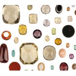* Gemstones. A collection of semi-precious gemstones