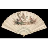 * Fans. A large Brussels lace wedding fan, Duvelleroy, circa 1890, & 2 others