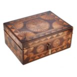 * Work Box. A fine George III period rosewood parquetry work box