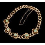 * Opal Bracelet. An Edwardian 15ct gold opal bracelet