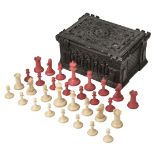 * Chess. A Victorian Jacques "Staunton" pattern ivory chess set circa 1880