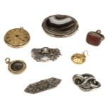 * Mixed Jewellery. An 18K gold ladies fob watch and other items