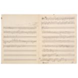 * Milstein (Nathan, 1903-1992). A rare and important Autograph Music Manuscript (unsigned)
