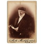 * Montefiore (Sir Moses Haim, 1784-1885). Photograph Signed, ‘Moses Montefiore FRS’