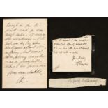 * Kingsley (Charles, 1819-1875). Autograph Letter Signed with initials 'C.K.', no date, c. 1874