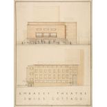 * Architectural drawings. A collection of architect's drawings, plans, and elevations, circa