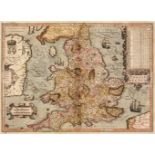 England & Wales. Saxton (Christopher & Van den Keere Pieter), Angliae Regnum, circa 1600