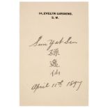 * Sun Yat-sen (1866-1925). Autograph signatures in Western and Chinese script