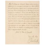 * Charles II (1630-1685). A fine Letter Signed, ‘Charles R’