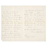 * Nightingale (Florence, 1820-1910). Two Autograph Letters Signed, 'Florence Nightingale'