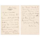 * Thomson (William, 1st Baron Kelvin, 1824-1907). Two Autograph Letters Signed