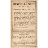 Aubrey (John). Miscellanies, 2nd edition, 1721