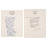 * Gielgud (John, 1904-2000). A series of 5 Autograph and 4 Typewritten Letters Signed