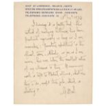 * Shaw (George Bernard, 1856-1950). Autograph Notecard Initialed, ‘G.B.S.’