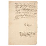 * Mildmay (Walter, 1520/21-1589). Document Signed, ‘Wa: Mildmaye’
